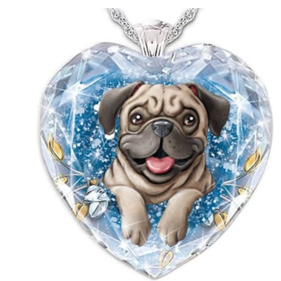 Pug Heart Necklace - Picture 3 of 3